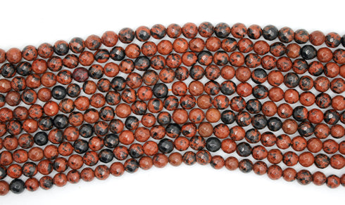 Mahogany Obsidian Gemstone Beads, 6mm, Faceted